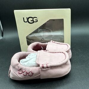 Infant UGG Sivia Pink Moccasin Leather 2/3 6-12 months
